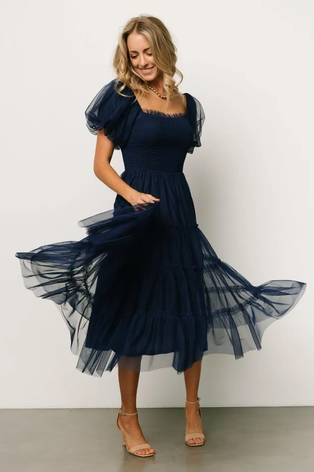 Women Liv Tulle Midi Dress Navy Baltic Born Tulle Styles Women Liv Tulle Midi Dress Navy Baltic Born Tulle Styles