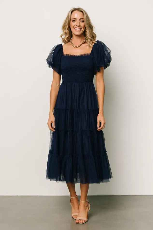 Women Liv Tulle Midi Dress Navy Baltic Born Tulle Styles Women Liv Tulle Midi Dress Navy Baltic Born Tulle Styles