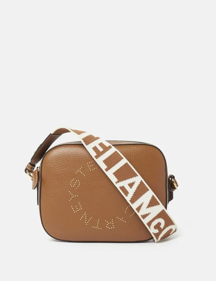 Women Logo Camera Crossbody Bag Pecan Stella McCartney Mini Bags And Clutches