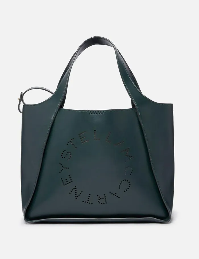 Women Logo Crossbody Tote Bag Pine Green Stella McCartney TopHandle Bags