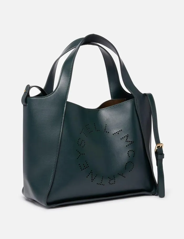 Women Logo Crossbody Tote Bag Pine Green Stella McCartney TopHandle Bags Women Logo Crossbody Tote Bag Pine Green Stella McCartney TopHandle Bags