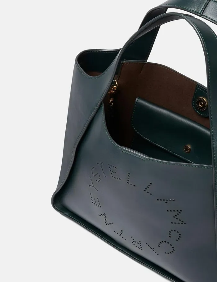 Women Logo Crossbody Tote Bag Pine Green Stella McCartney TopHandle Bags Women Logo Crossbody Tote Bag Pine Green Stella McCartney TopHandle Bags