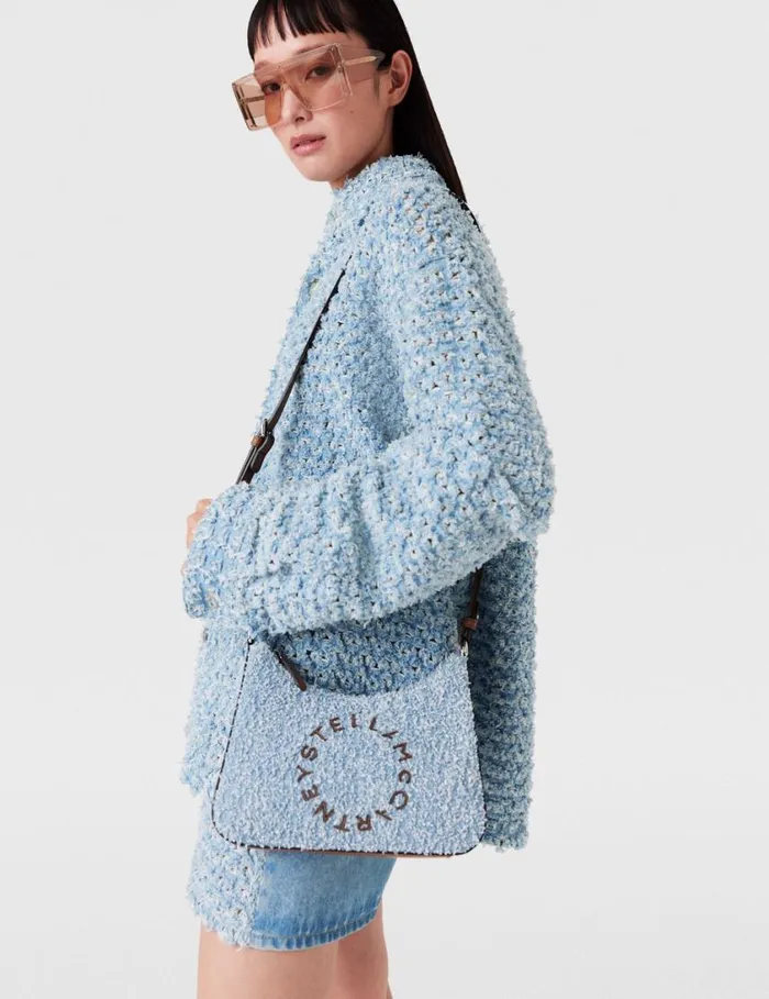Women Logo Denim Boucl Crossbody Shoulder Bag Light Blue Stella McCartney Crossbody Bags Women Logo Denim Boucl Crossbody Shoulder Bag Light Blue Stella McCartney Crossbody Bags
