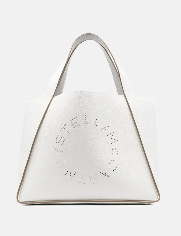 Women Logo Grainy Alter Mat Tote Bag Pure White Stella McCartney TopHandle Bags