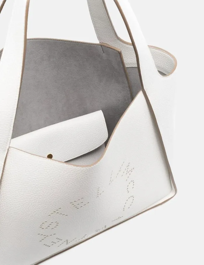Women Logo Grainy Alter Mat Tote Bag Pure White Stella McCartney TopHandle Bags Women Logo Grainy Alter Mat Tote Bag Pure White Stella McCartney TopHandle Bags