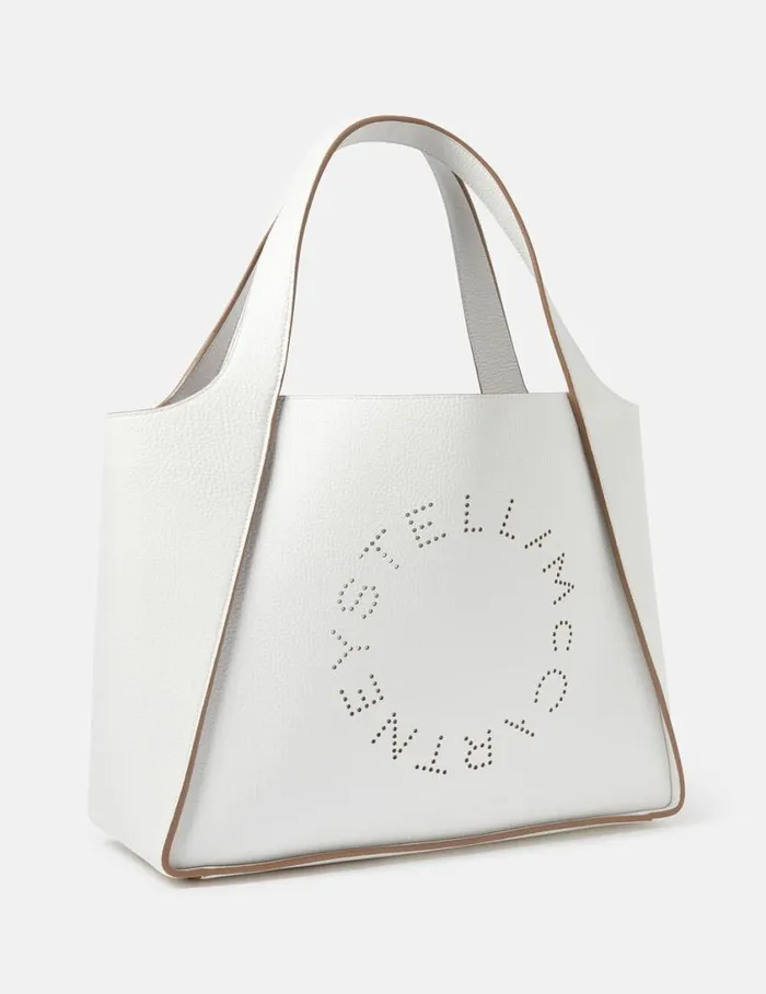 Women Logo Grainy Alter Mat Tote Bag Pure White Stella McCartney TopHandle Bags Women Logo Grainy Alter Mat Tote Bag Pure White Stella McCartney TopHandle Bags