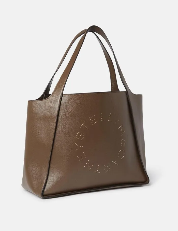 Women Logo Large Tote Bag Chocolate Brown Stella McCartney TopHandle Bags
