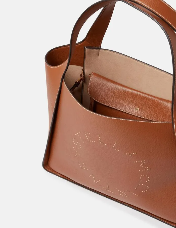 Women Logo Large Tote Bag Pecan Stella McCartney Tote Bags