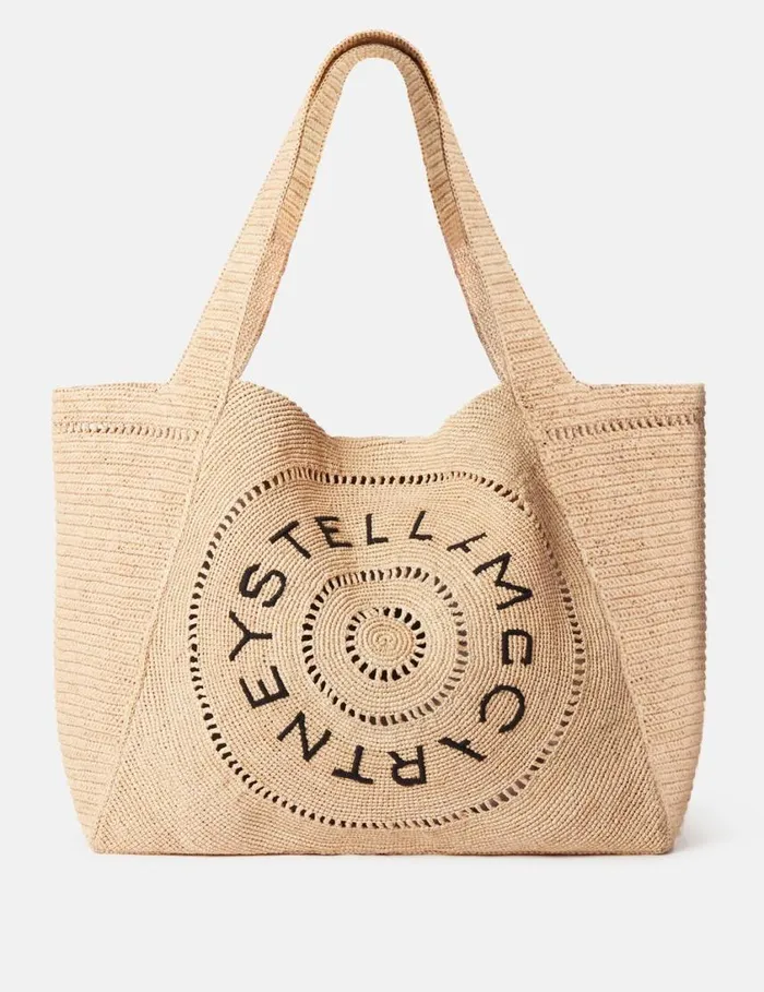 Women Logo Raffia Large Tote Bag Natural Stella McCartney Tote Bags
