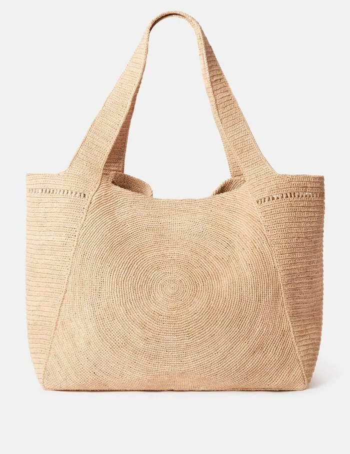 Women Logo Raffia Large Tote Bag Natural Stella McCartney Tote Bags