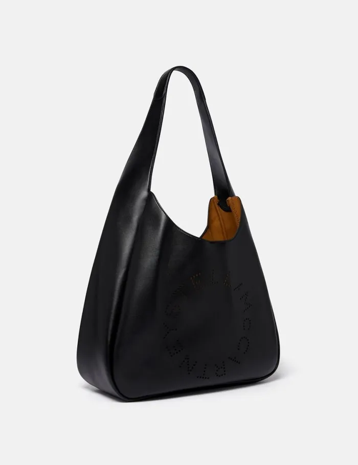 Women Logo Slouchy Hobo Tote Bag Pitch Black Stella McCartney TopHandle Bags Women Logo Slouchy Hobo Tote Bag Pitch Black Stella McCartney TopHandle Bags