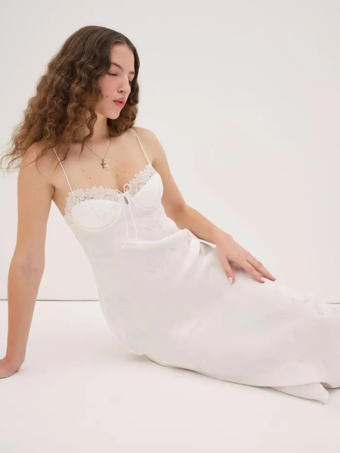 Women Lola Midi Slip Dress White For Love and Lemons Dresses Women Lola Midi Slip Dress White For Love and Lemons Dresses