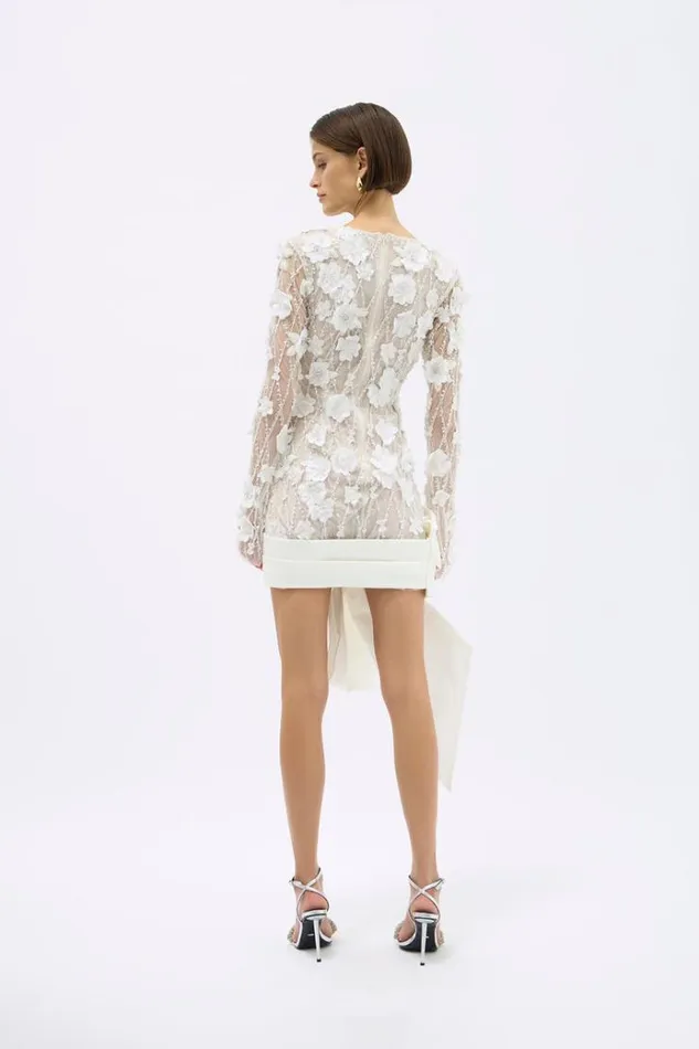 Women Long Sleeve Dresses Rachel Gilbert LANDON BOW MINI