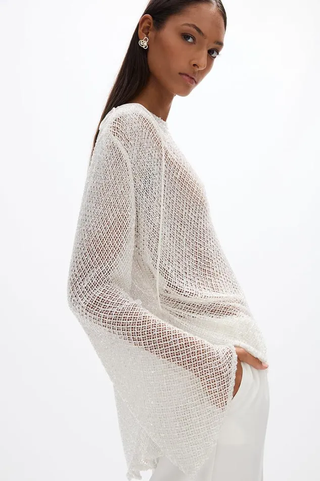 Women Long Sleeve Dresses Rachel Gilbert Valari Top Ivory