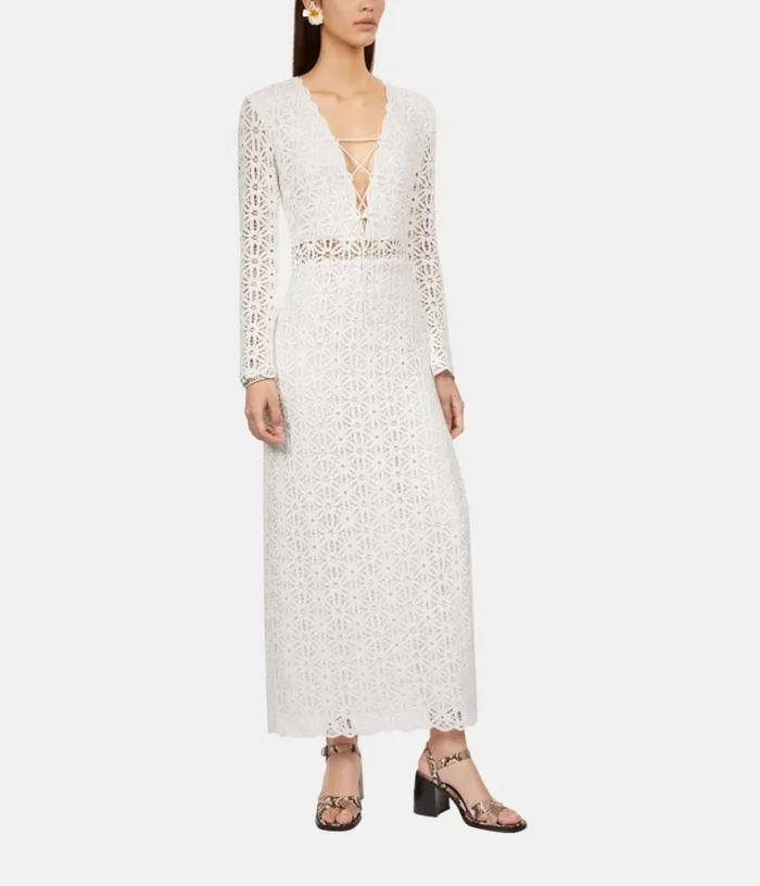 Women Long White Guipure Dress THE KOOPLES Dresses and Jumpsuits