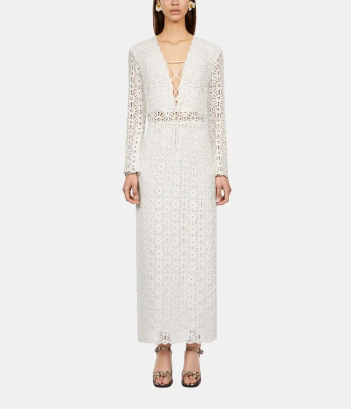 Women Long White Guipure Dress THE KOOPLES Dresses and Jumpsuits