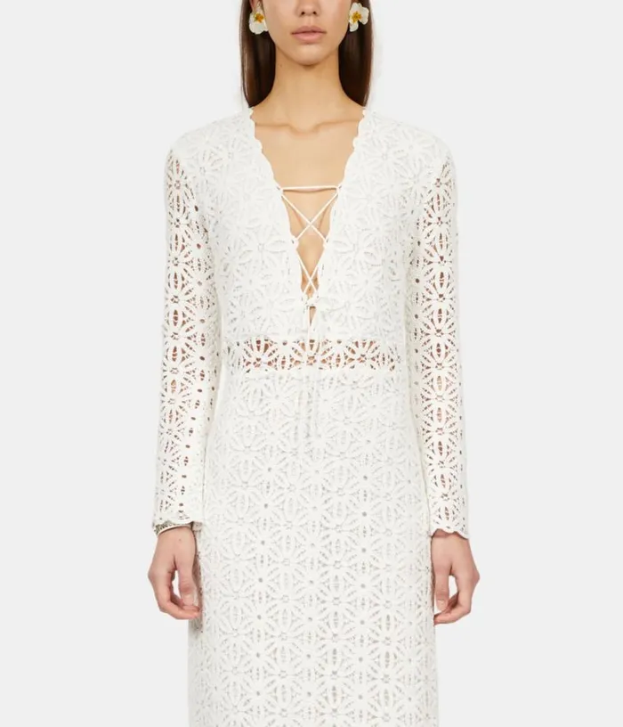 Women Long White Guipure Dress THE KOOPLES Dresses and Jumpsuits