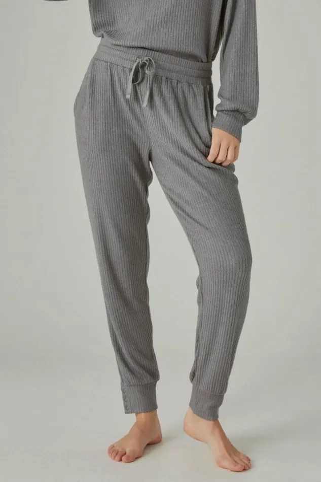 Women Lucky Brand Activewear Cloud Rib Jogger Medium Heather Grey