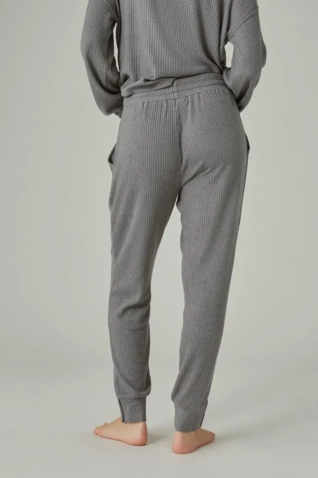 Women Lucky Brand Activewear Cloud Rib Jogger Medium Heather Grey