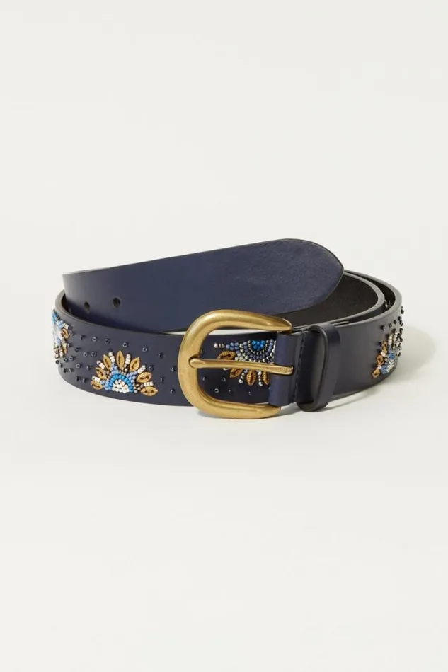 Women Lucky Brand Belts Blue Sunrise Beaded Belt Multi