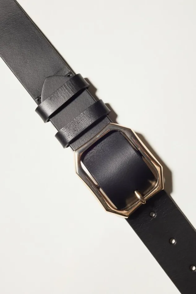 Women Lucky Brand Belts High Shine Buckle Belt Black