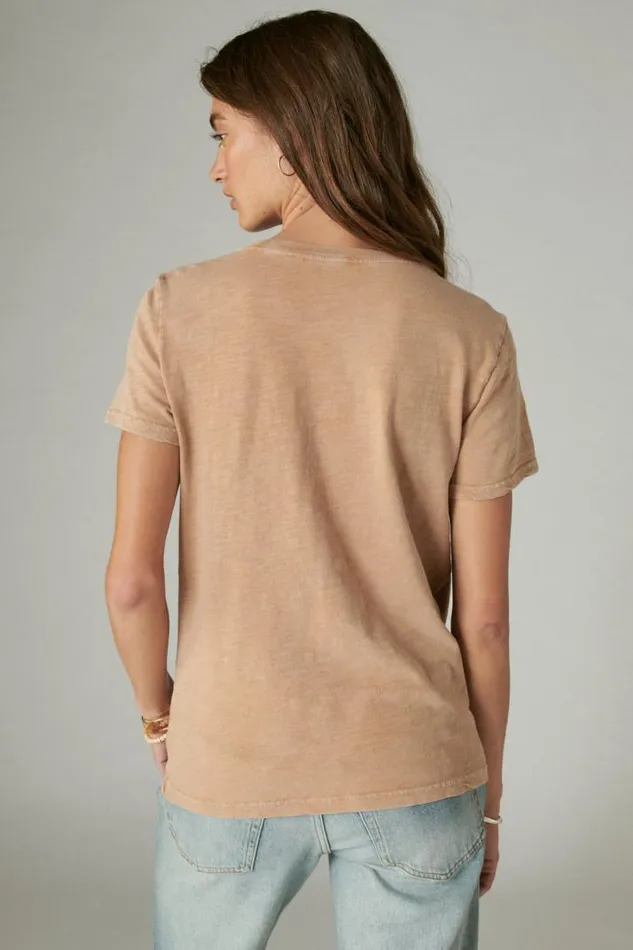 Women Lucky Brand Graphic Tees The Star Tarot Classic Crew Cafe Au Lait