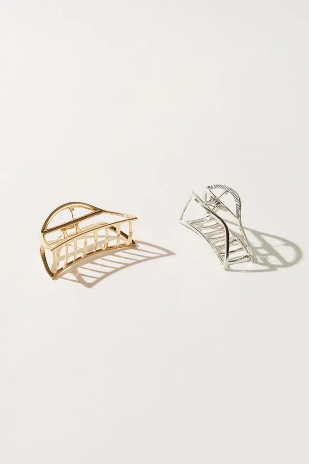 Women Lucky Brand Hair Accessories Metal Open Claw Set Gold