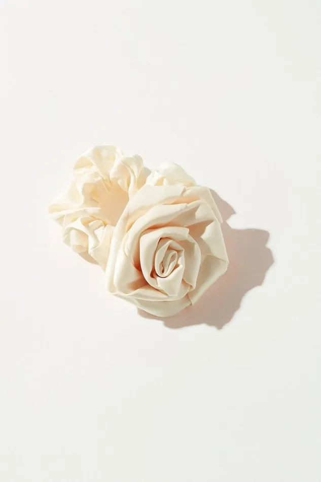 Women Lucky Brand Hair Accessories Silk Rosette Scrunchie Natural
