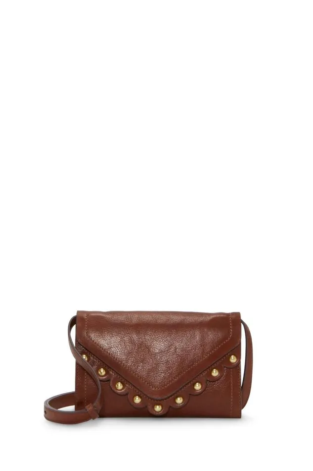 Women Lucky Brand Handbags Ruth Scalloped Crossbody Bag Dark Brown