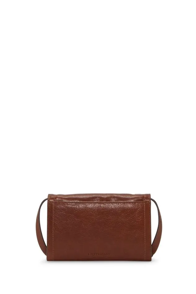 Women Lucky Brand Handbags Ruth Scalloped Crossbody Bag Dark Brown