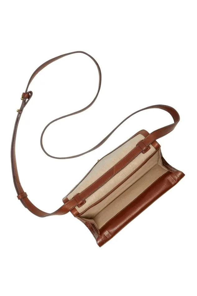 Women Lucky Brand Handbags Ruth Scalloped Crossbody Bag Dark Brown