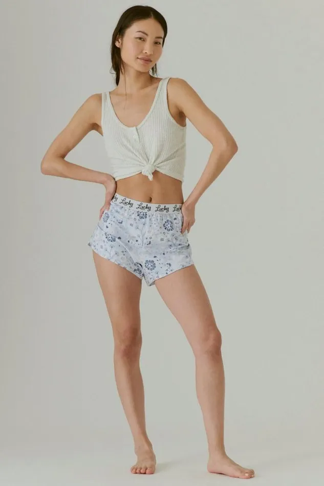 Women Lucky Brand Intimates and Sleepwear Lucky Cozy Sleep Short Set Multi