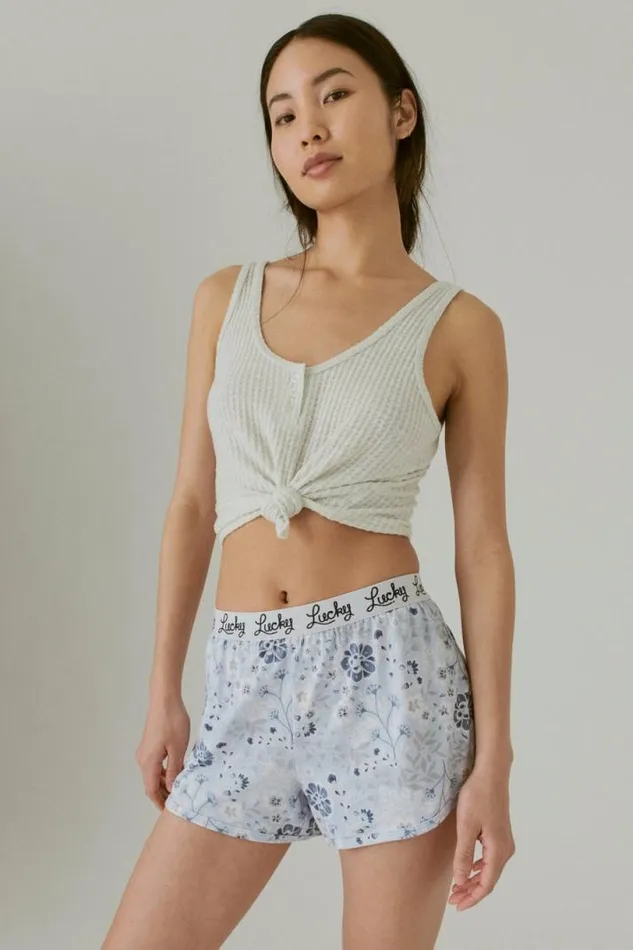 Women Lucky Brand Intimates and Sleepwear Lucky Cozy Sleep Short Set Multi