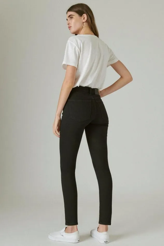 Women Lucky Brand Jeans High Rise Bridgette Skinny Clean Black