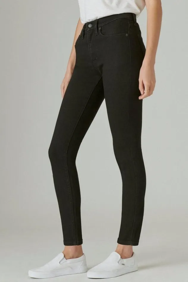 Women Lucky Brand Jeans High Rise Bridgette Skinny Clean Black