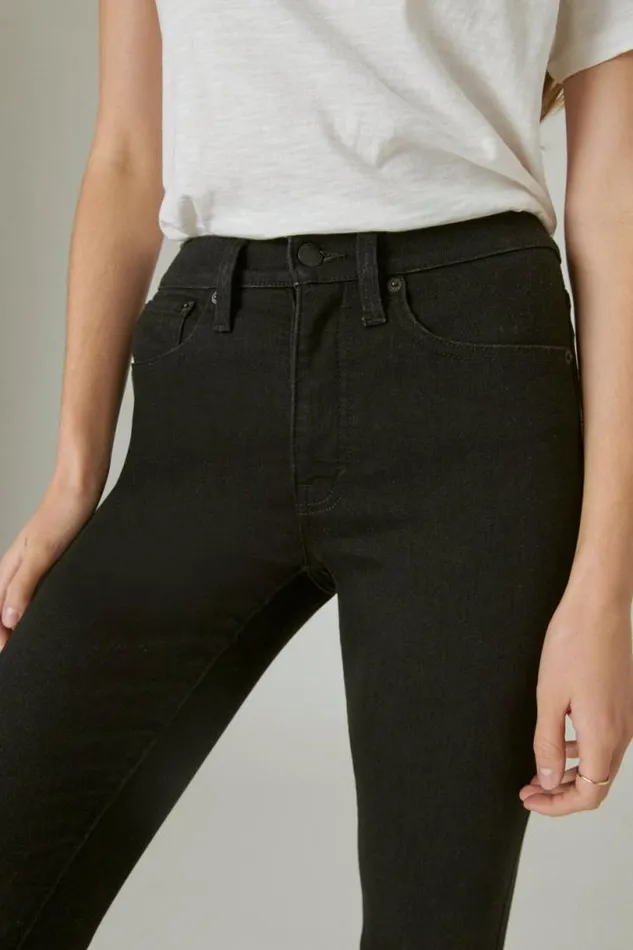 Women Lucky Brand Jeans High Rise Bridgette Skinny Clean Black