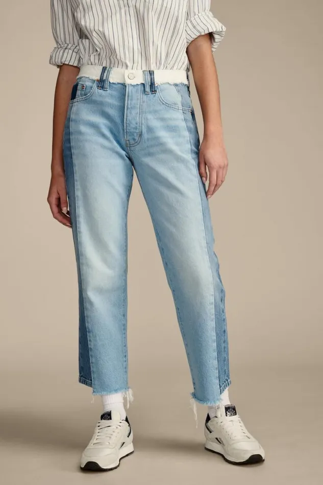 Women Lucky Brand Jeans Lucky Legend 90s Loose Crop Pieced Together