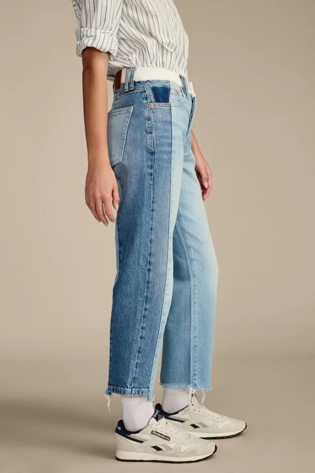 Women Lucky Brand Jeans Lucky Legend 90s Loose Crop Pieced Together