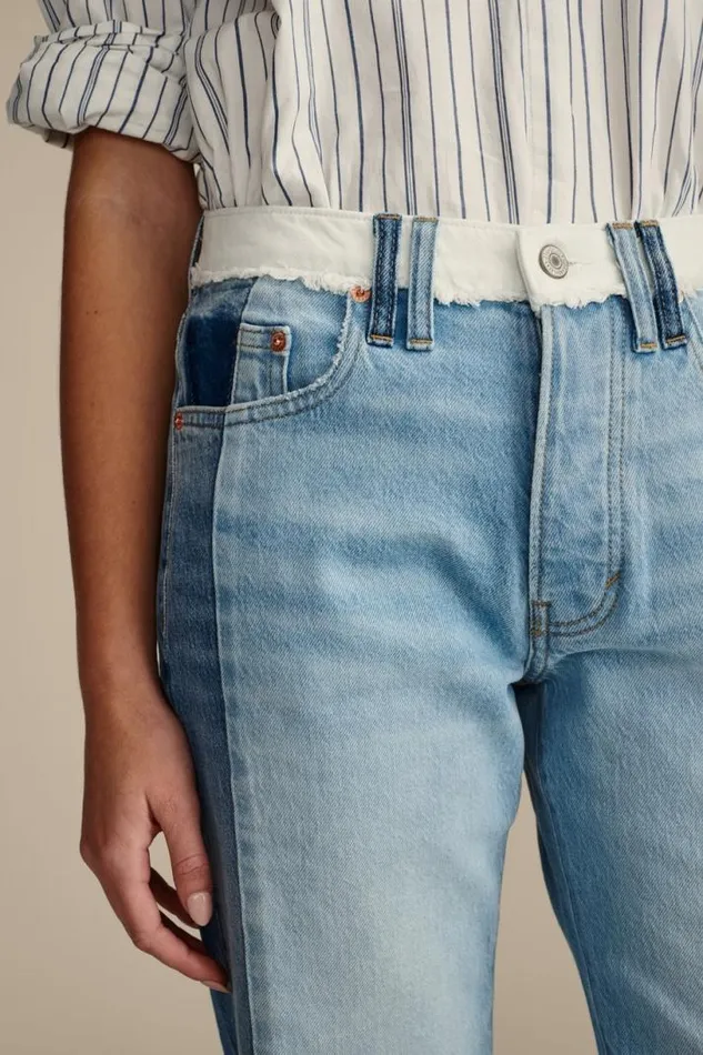 Women Lucky Brand Jeans Lucky Legend 90s Loose Crop Pieced Together