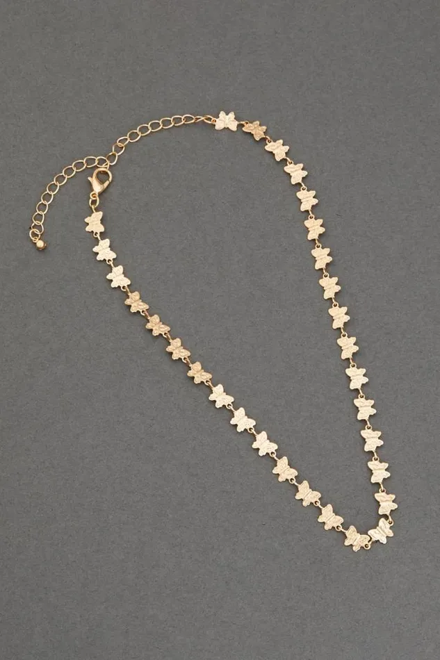 Women Lucky Brand Jewelry Butterfly Collar Necklace Gold