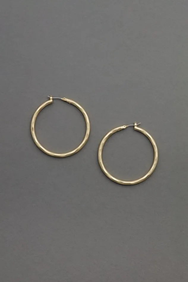 Women Lucky Brand Jewelry Hammered Hoop Gold