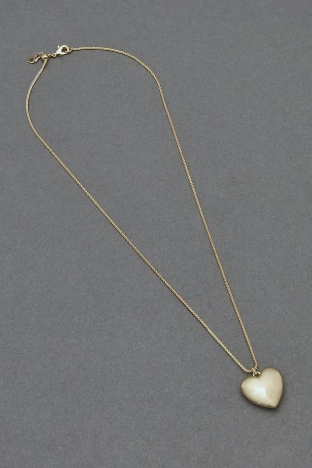 Women Lucky Brand Jewelry High Shine Heart Pendant Gold
