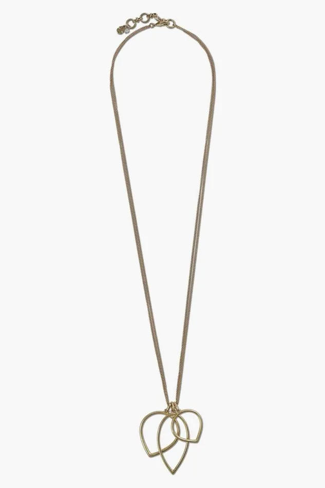 Women Lucky Brand Jewelry Openwork Pendant Necklace Gold
