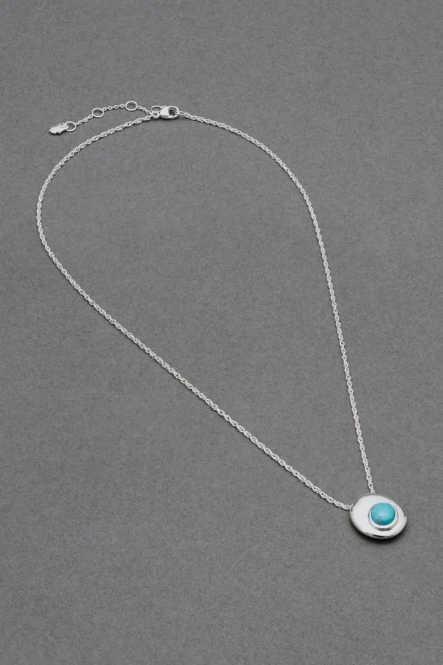 Women Lucky Brand Jewelry Semi Stone Necklace Silver