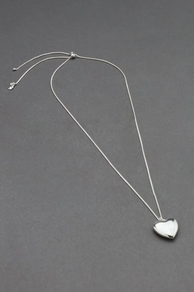 Women Lucky Brand Jewelry Shine Heart Pendant Silver