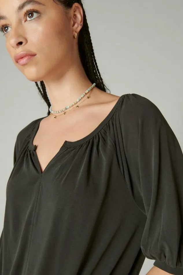 Women Lucky Brand Jewelry Stone Beaded Layer Necklace Gold