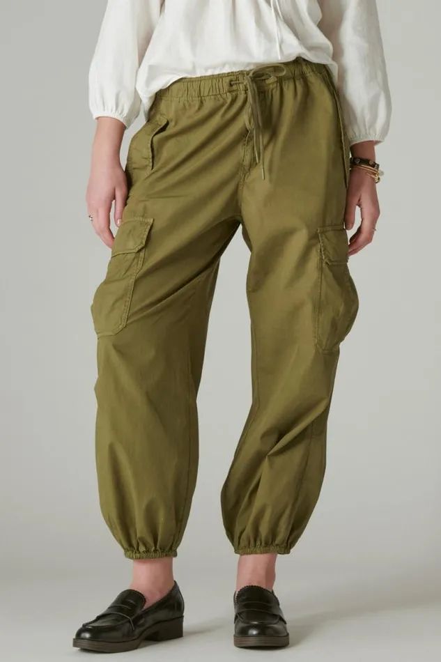 Women Lucky Brand Pants Parachute Utility Pant Olive