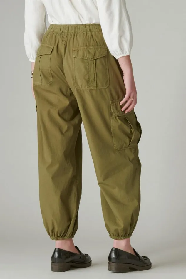 Women Lucky Brand Pants Parachute Utility Pant Olive