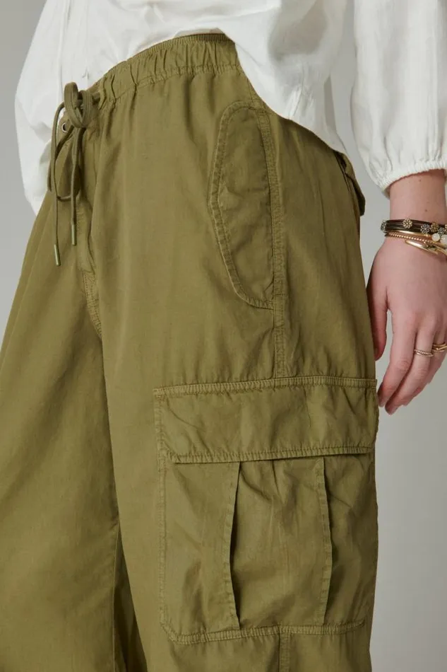Women Lucky Brand Pants Parachute Utility Pant Olive