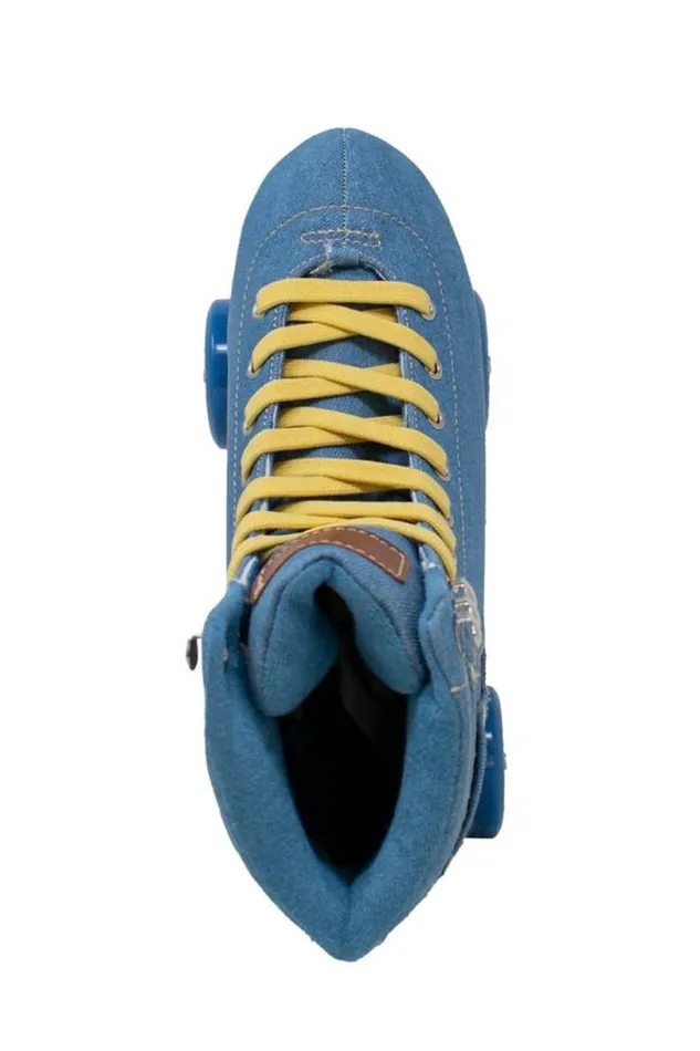 Women Lucky Brand Roller Skates Lucky Denim Roller Skate Medium Dark Blue